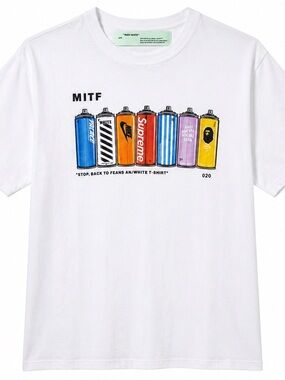 Off-White White Graphic Spray Can Short Sleeve Tee